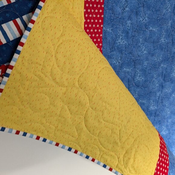 Handmade "Monkey Business" Cotton Kids Quilt 61" x 61" - Picture 7 of 8